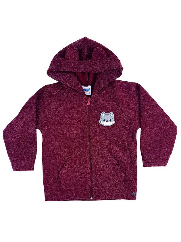 Casaco Infantil Plush Bouclê Duzizo 8926 Borgonha