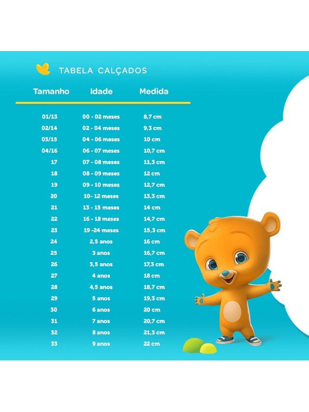 Tamanho Pe Numero CalÃ§ado Bebe Meses Sapato Infantil Pimpolho