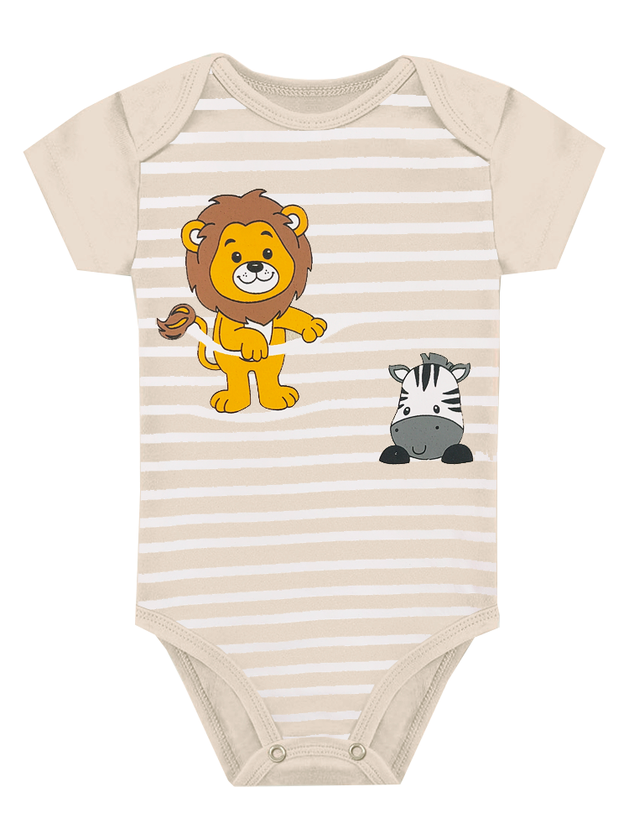 Kit Body Infantil 3 Peças Suedine Safari Dapeen 17369 Mostarda