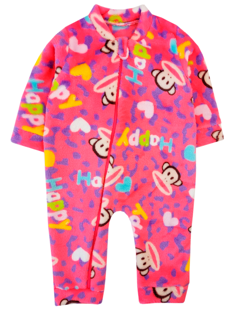 Macacão Infantil Peluciado Fleece Macaco Freedom 18202 Pink