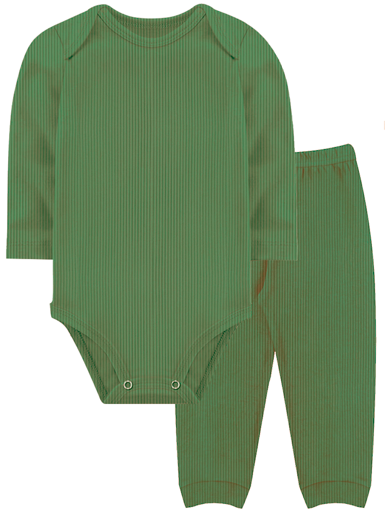 baby-ecoページ Conjunto Body Bebê Pagão Canelado Club Z 18426 Verde Oliva