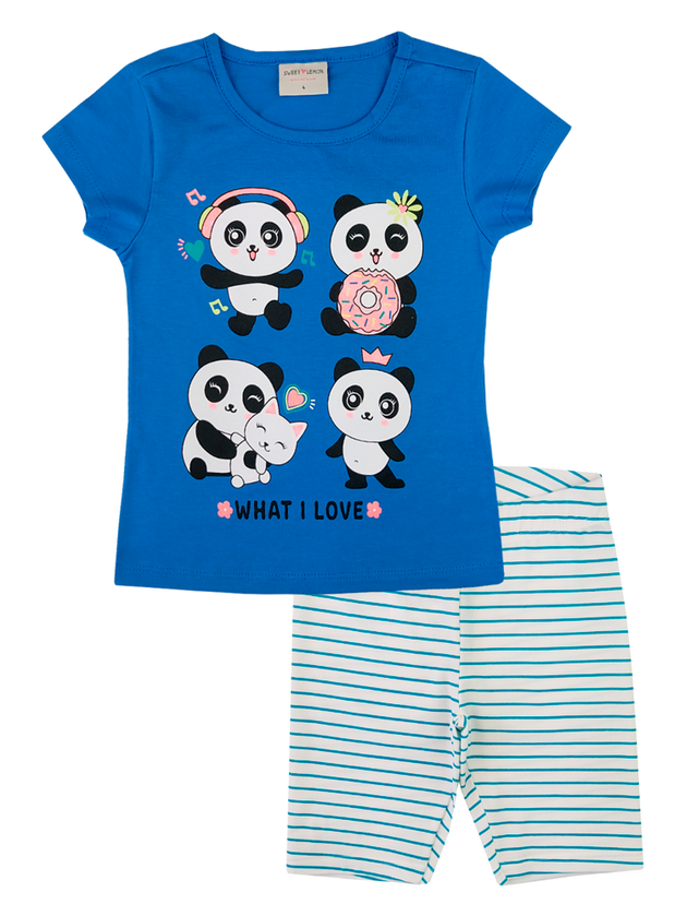 babytriana 上下セット24-36m 90cm Conjunto Infantil Meia Malha Penteado Panda 19996 Azul