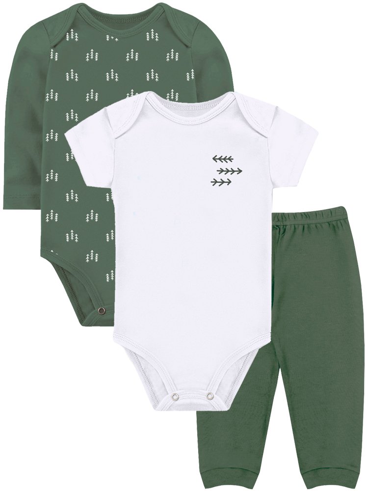 Kit Body Infantil 3 Peças Suedine Tucano Somos Corujas 21699 Off White