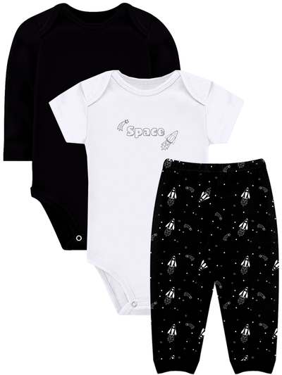 Kit Body Infantil 3 Peças Suedine Cereja Somos Corujas 21698 Bege