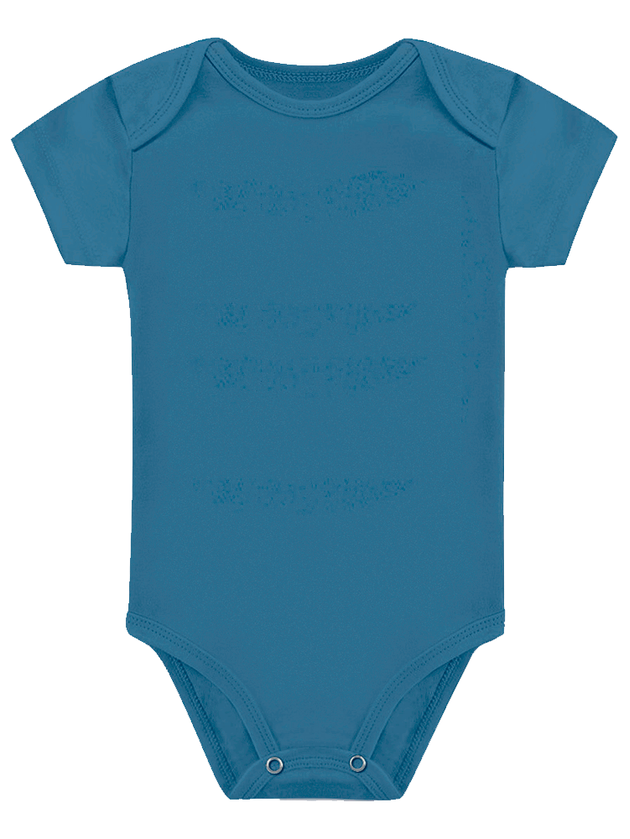 Kit Body Infantil 3 Peças Suedine Urso Somos Corujas 21700 Azul Jeans